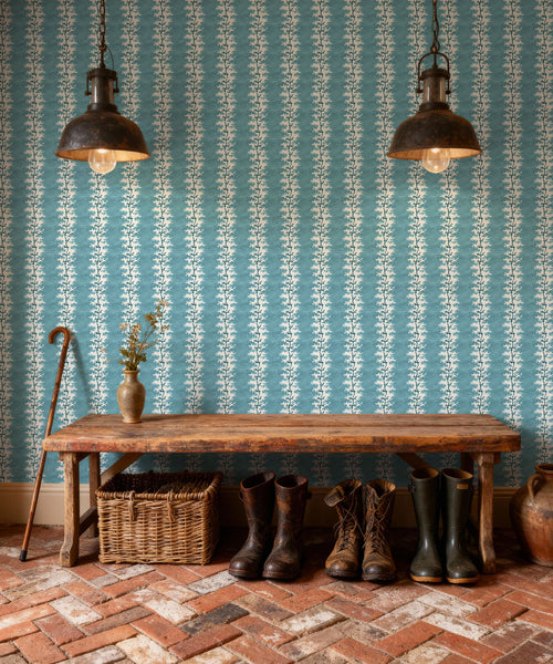 Winslow Decorative Textile Wallpaper, Peacock