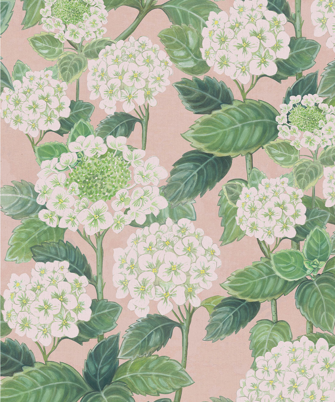 Hydrangea Garden Decorative Textile Wallpaper, Pink