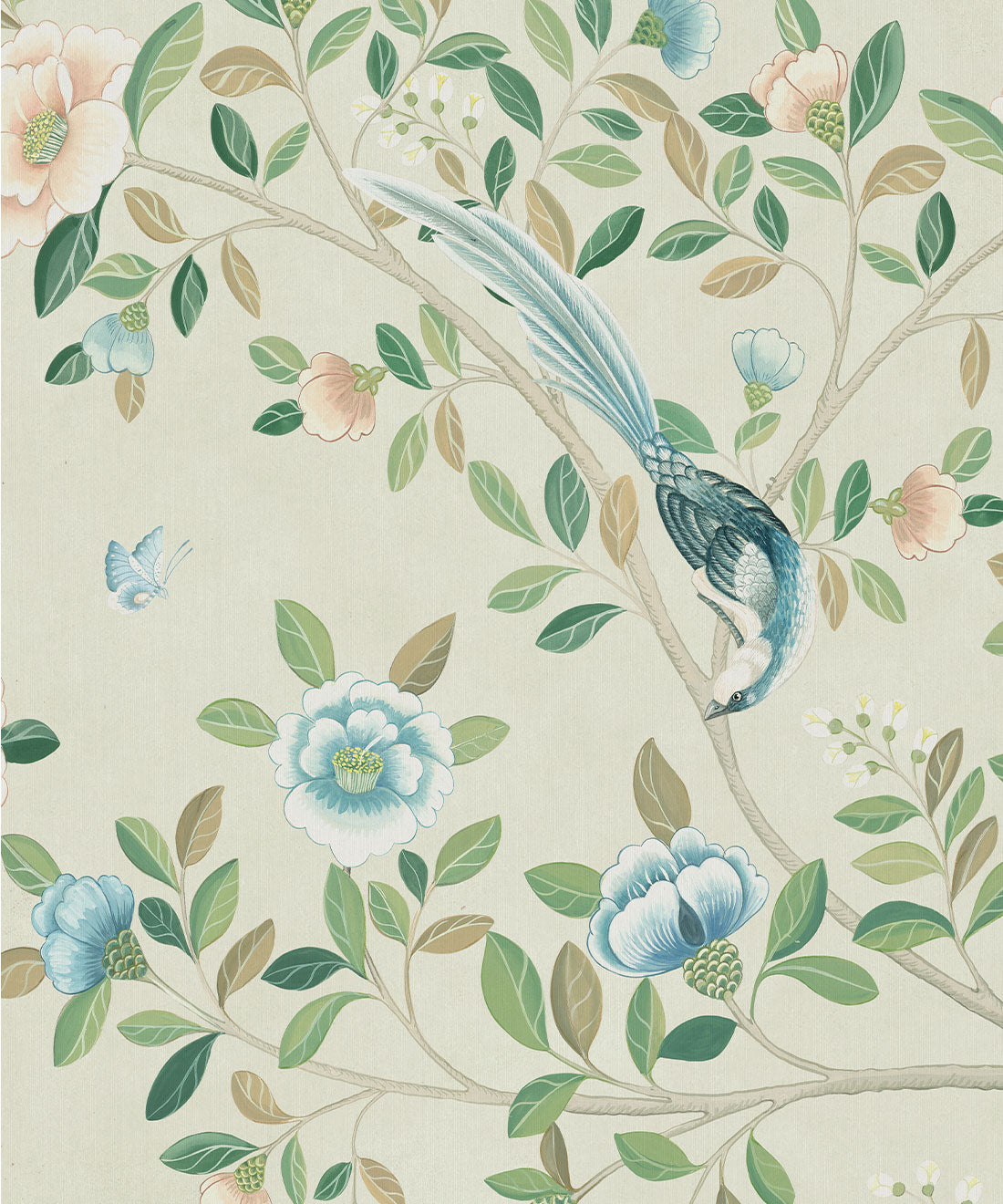Camellia Tree Decorative Textile Mural, Beige
