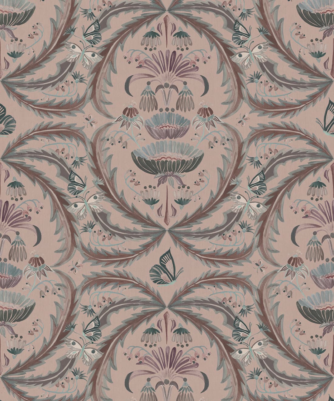 Magical Mariposa Decorative Textile Wallpaper, Dusk