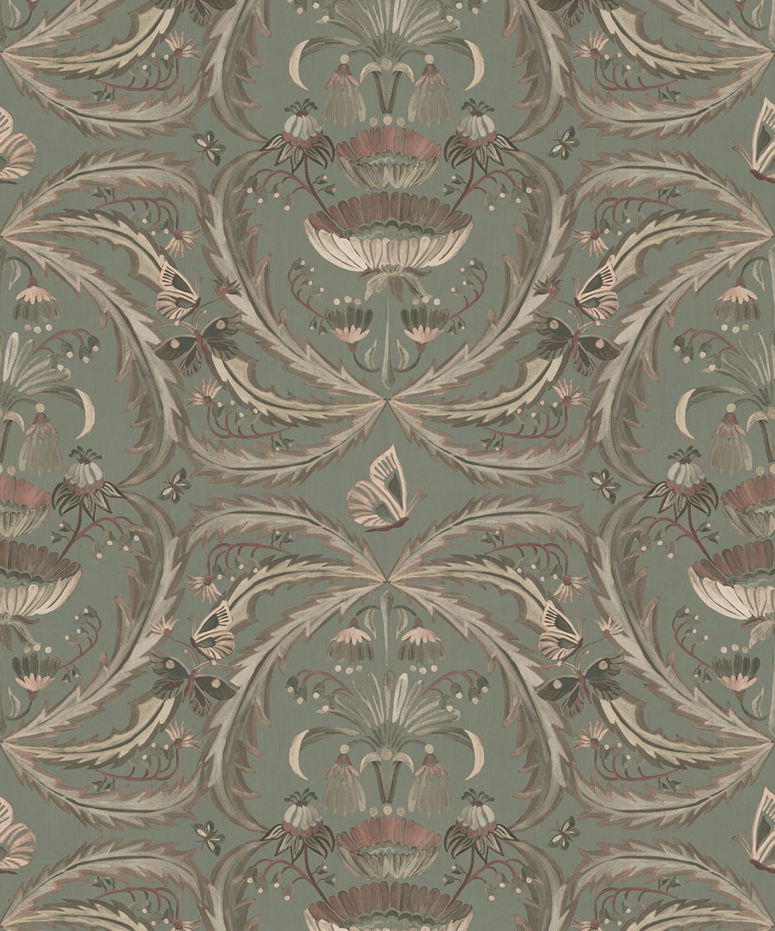 Magical Mariposa Decorative Textile Wallpaper, Mink