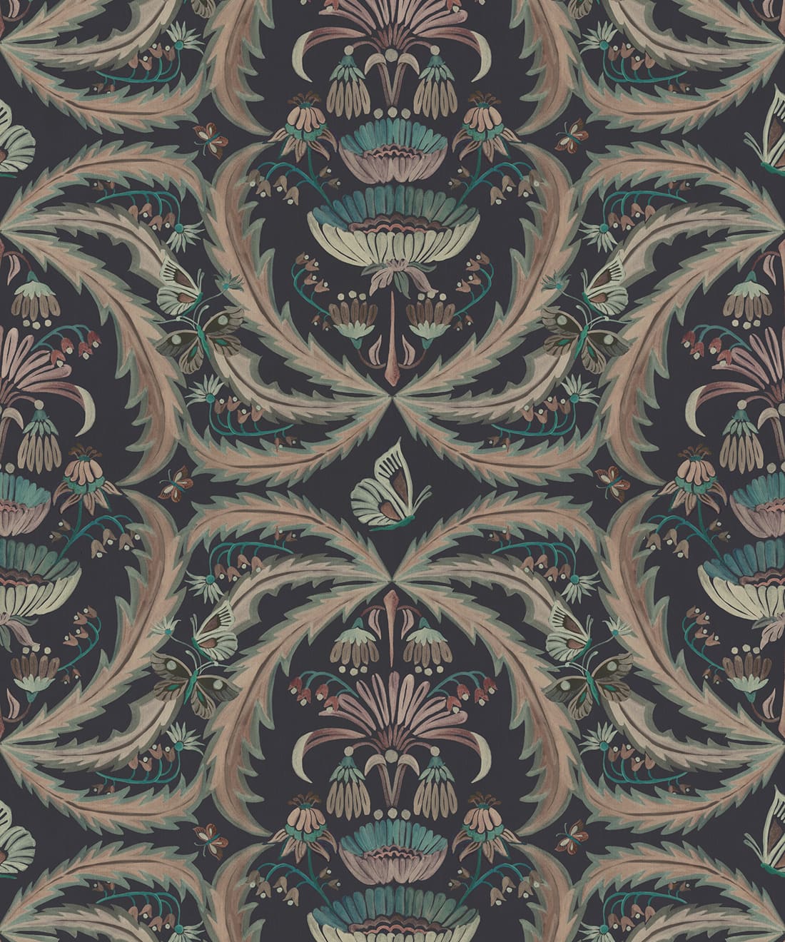 Magical Mariposa Decorative Textile Wallpaper, Summer Night