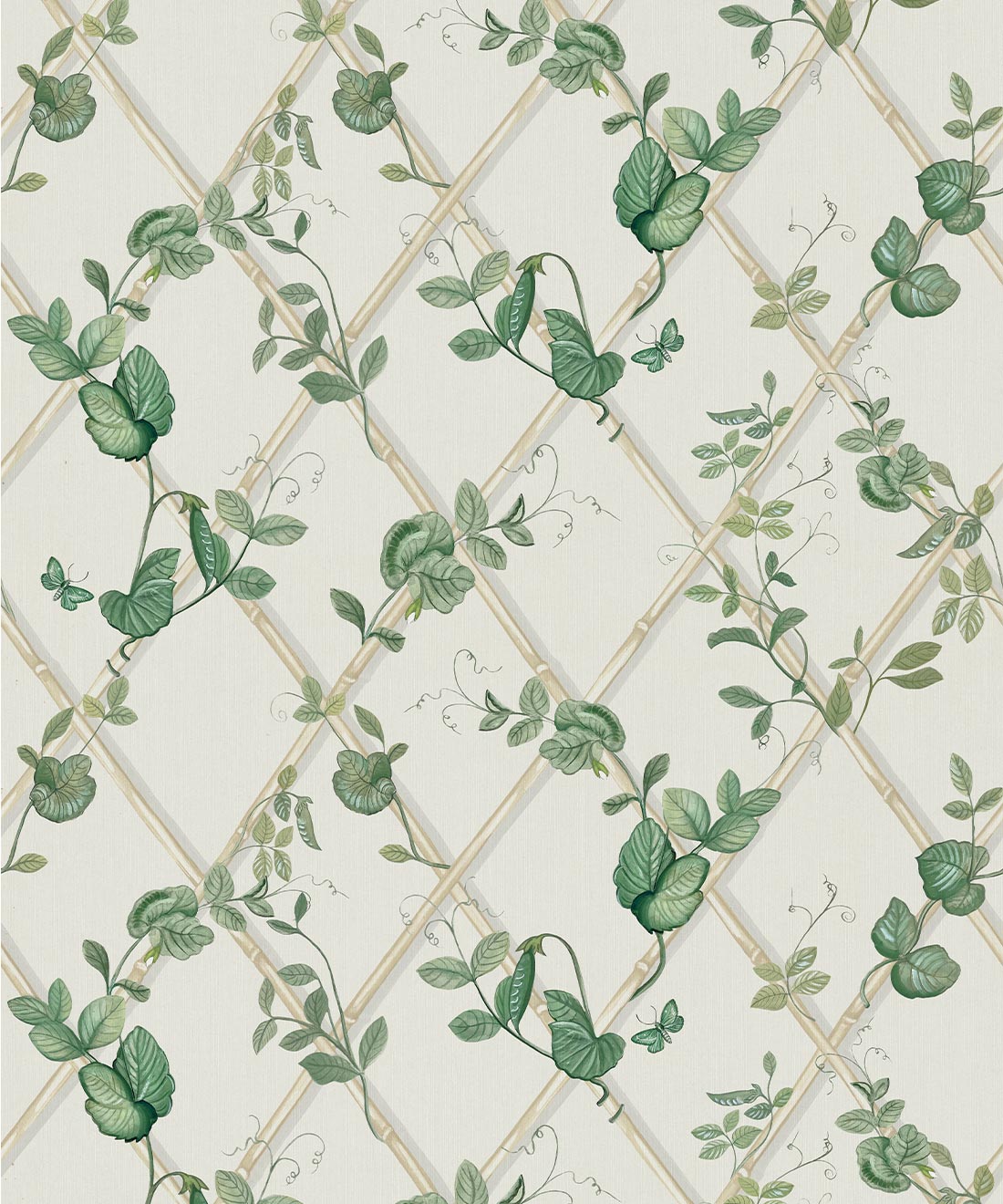 Petite Ivy Decorative Textile Wallpaper, Irish Linen and Cane