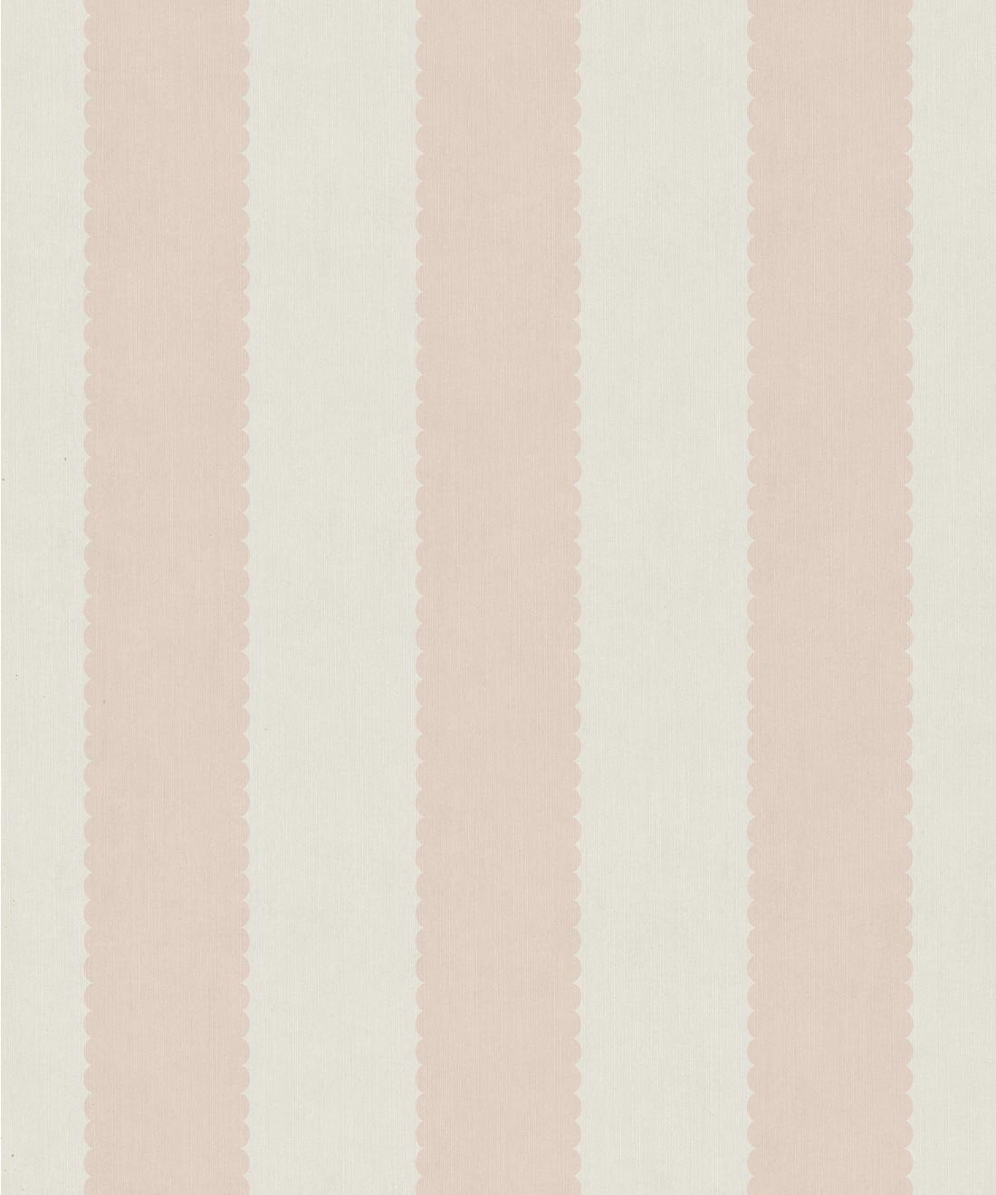 Scallop Stripe Decorative Textile Wallpaper, Antique Rose