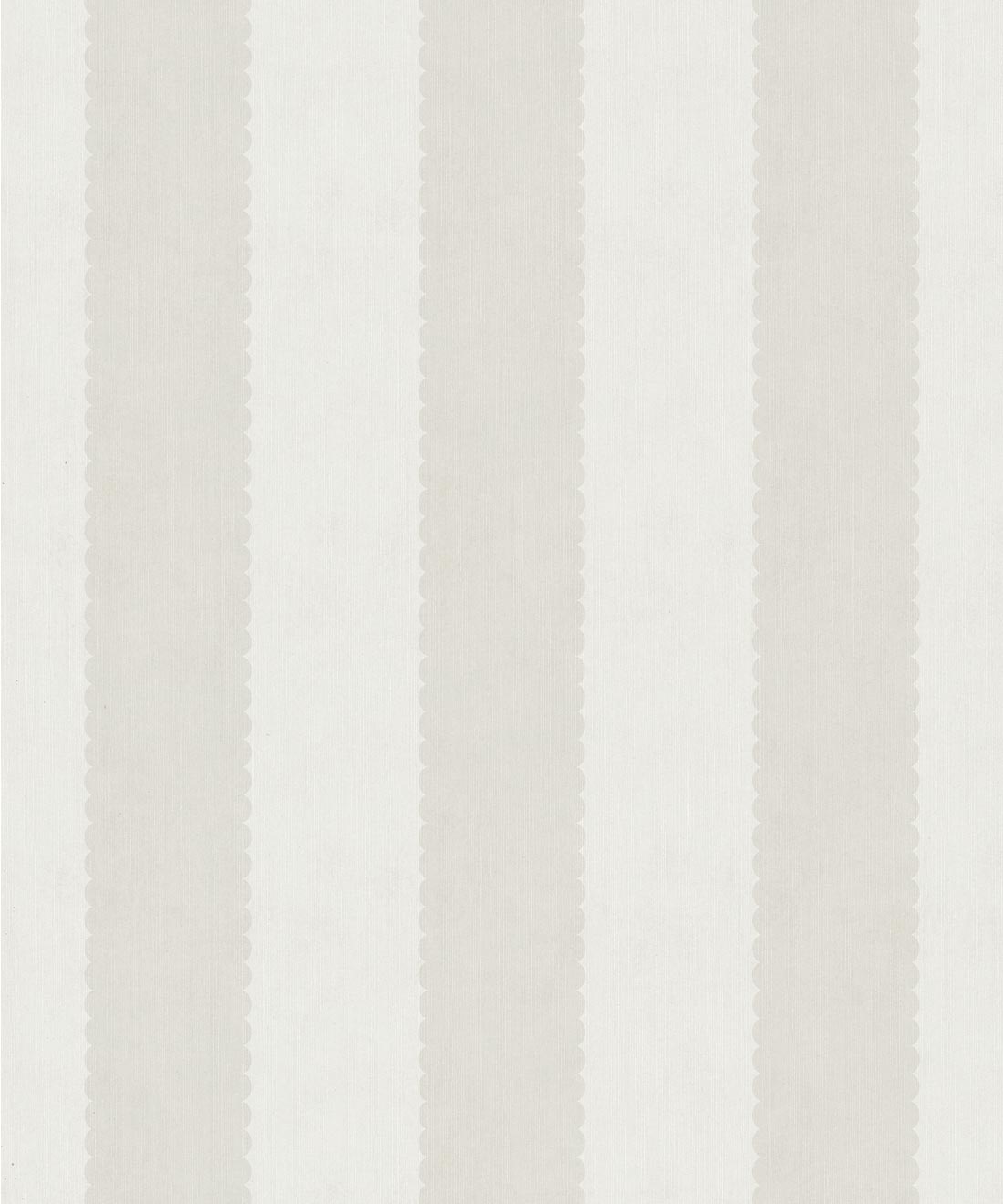 Scallop Stripe Decorative Textile Wallpaper, Ivory