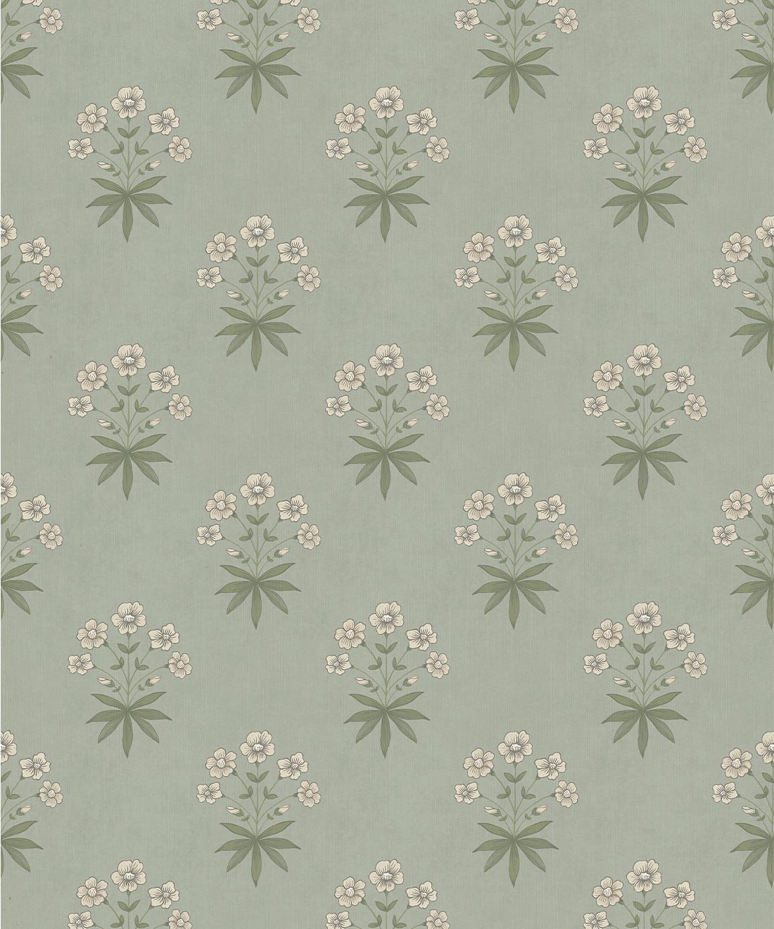 Geranium Decorative Textile Wallpaper, Duck Egg