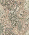 Peacock Garden Decorative Textile Wallpaper, Antique Rose