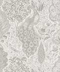 Peacock Garden Decorative Textile Wallpaper, Ivory