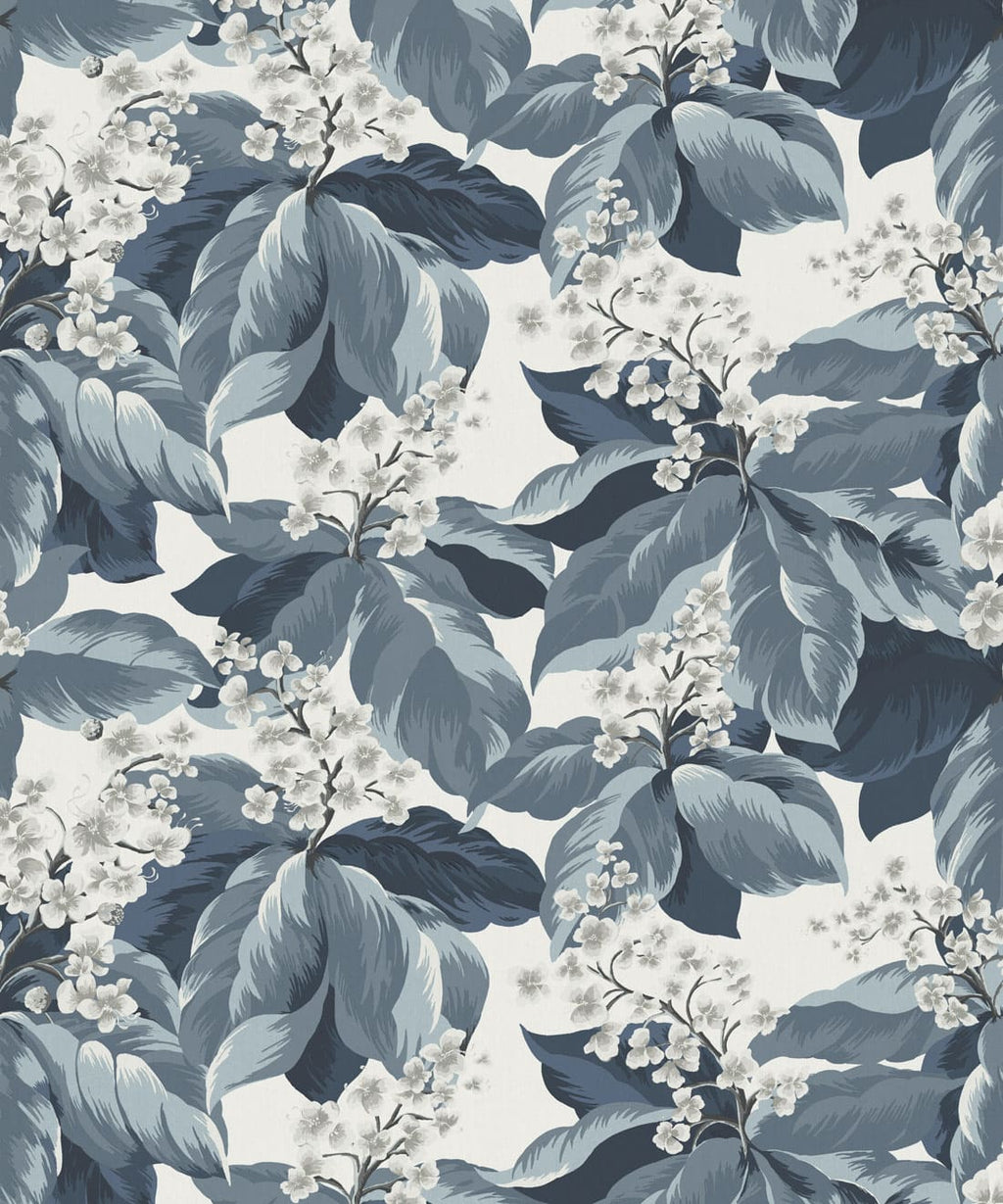 Horse Chestnut Decorative Textile Wallpaper, Indigo