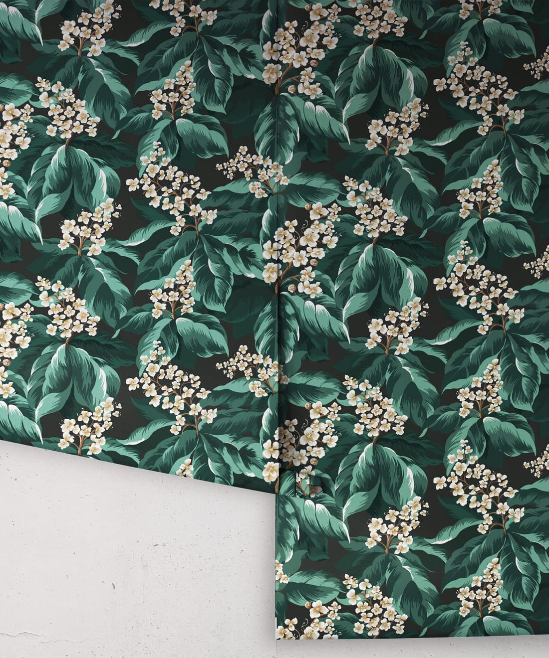 Horse Chestnut Decorative Textile Wallpaper, Night