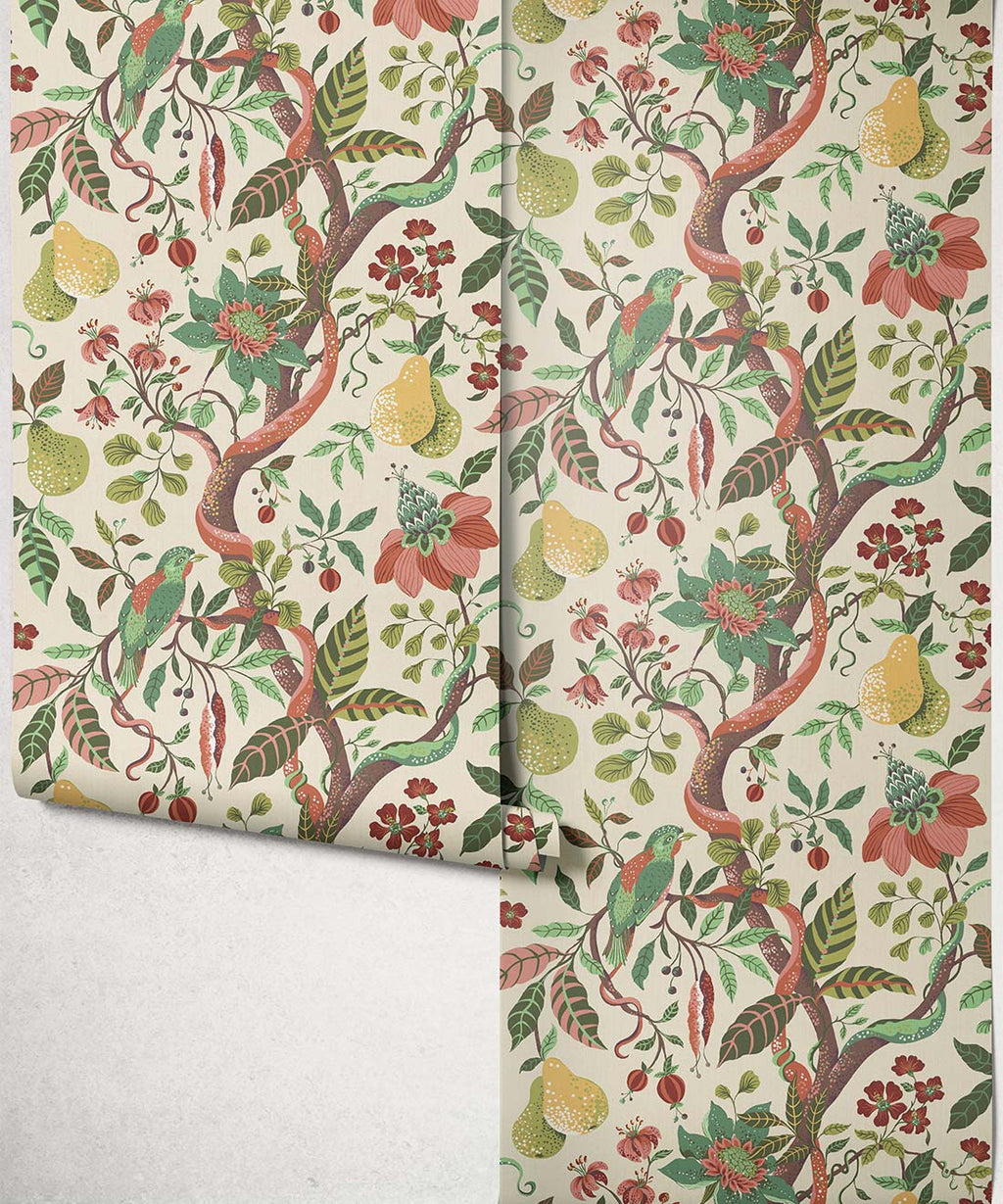 Pear Tree Decorative Textile Wallpaper, Apricot