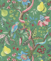 Pear Tree Decorative Textile Wallpaper, Emerald