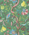 Pear Tree Decorative Textile Wallpaper, Emerald