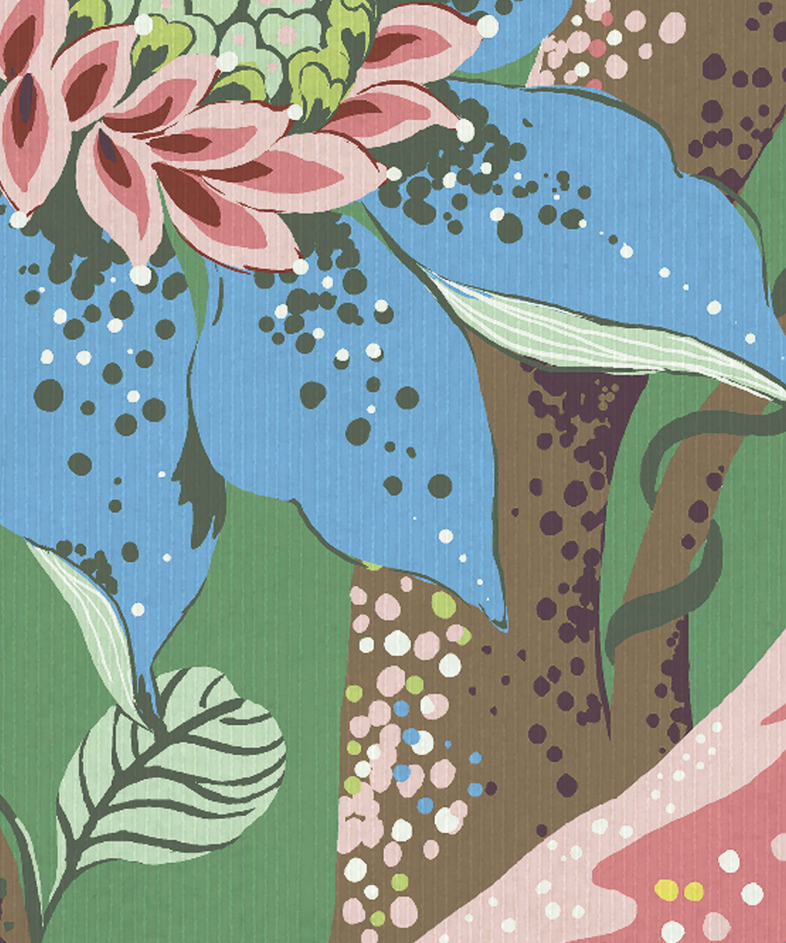 Pear Tree Decorative Textile Wallpaper, Emerald