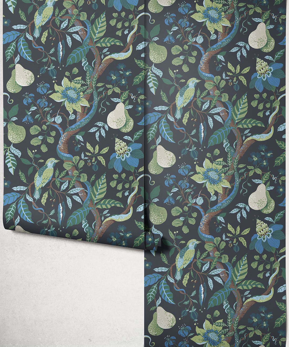 Pear Tree Decorative Textile Wallpaper, Indigo