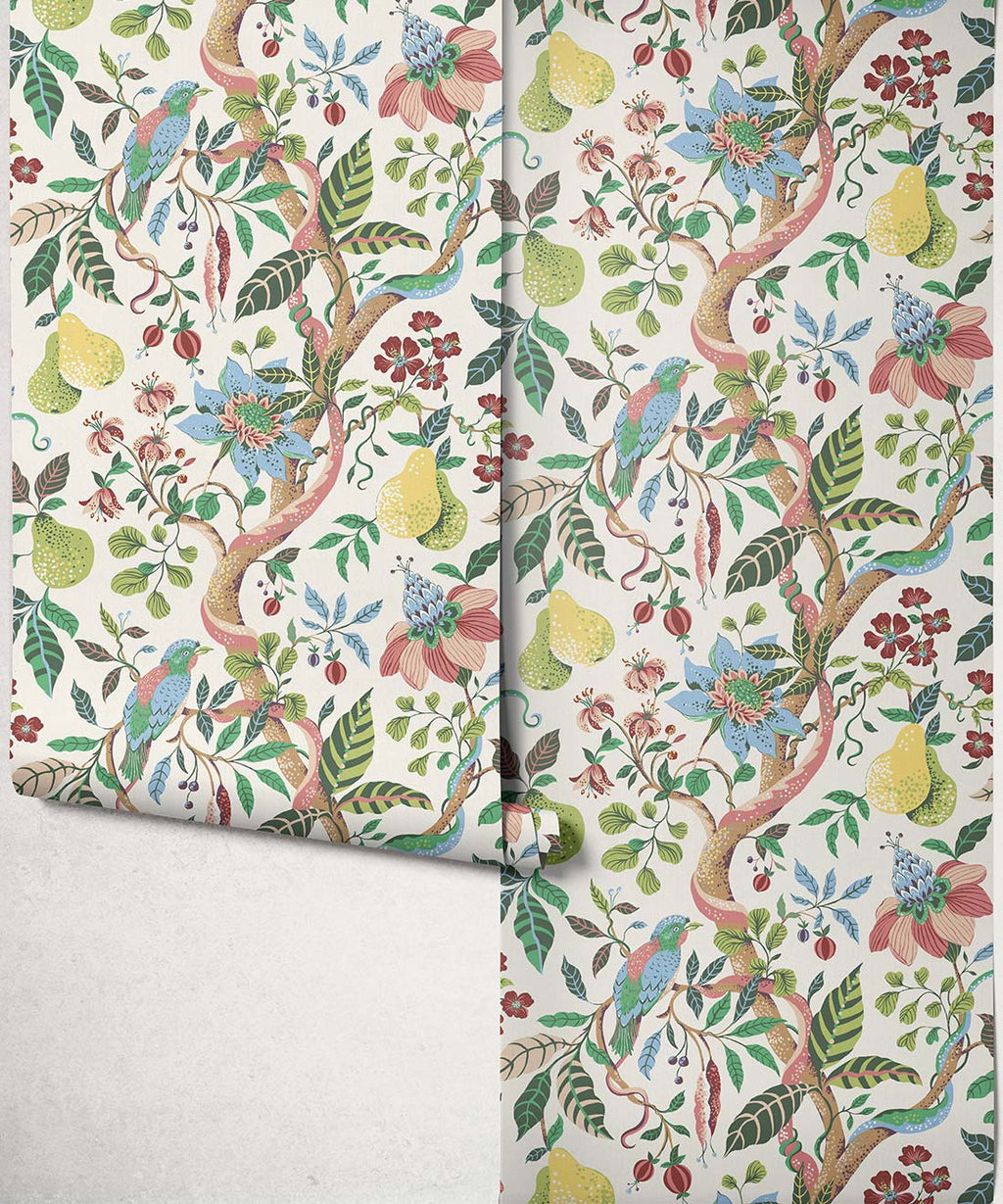 Pear Tree Decorative Textile Wallpaper, Sorbet