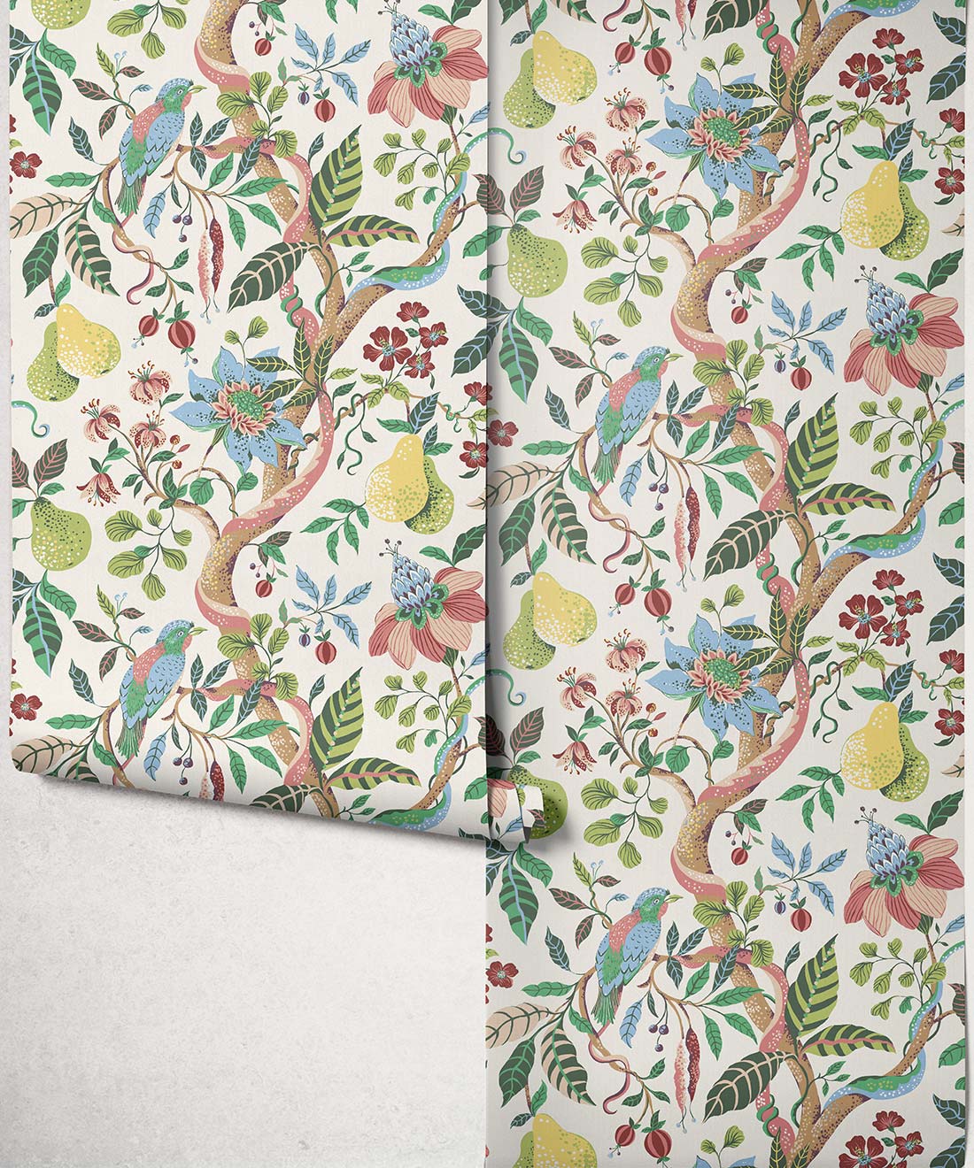 Pear Tree Decorative Textile Wallpaper, Sorbet