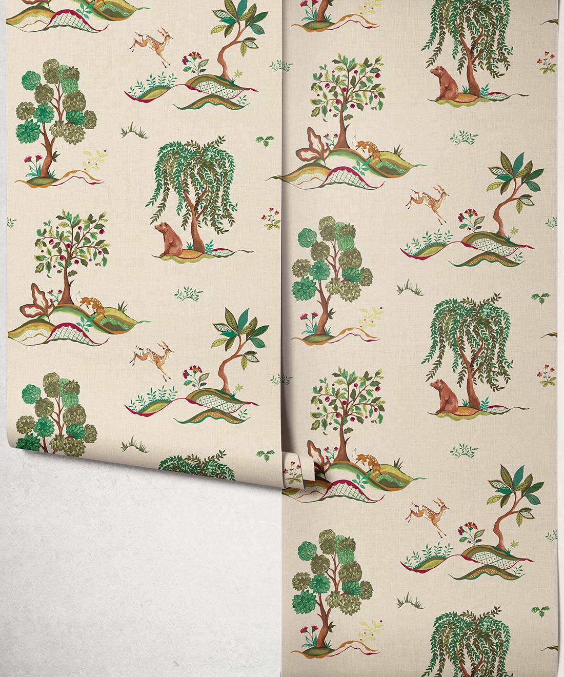 Willow Wood Decorative Textile Wallpaper, Cherry