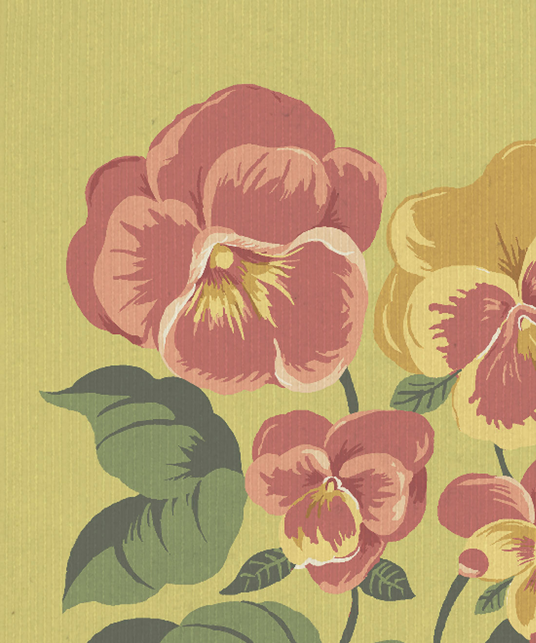 Flower Patch Decorative Textile Wallpaper, Chartreuse