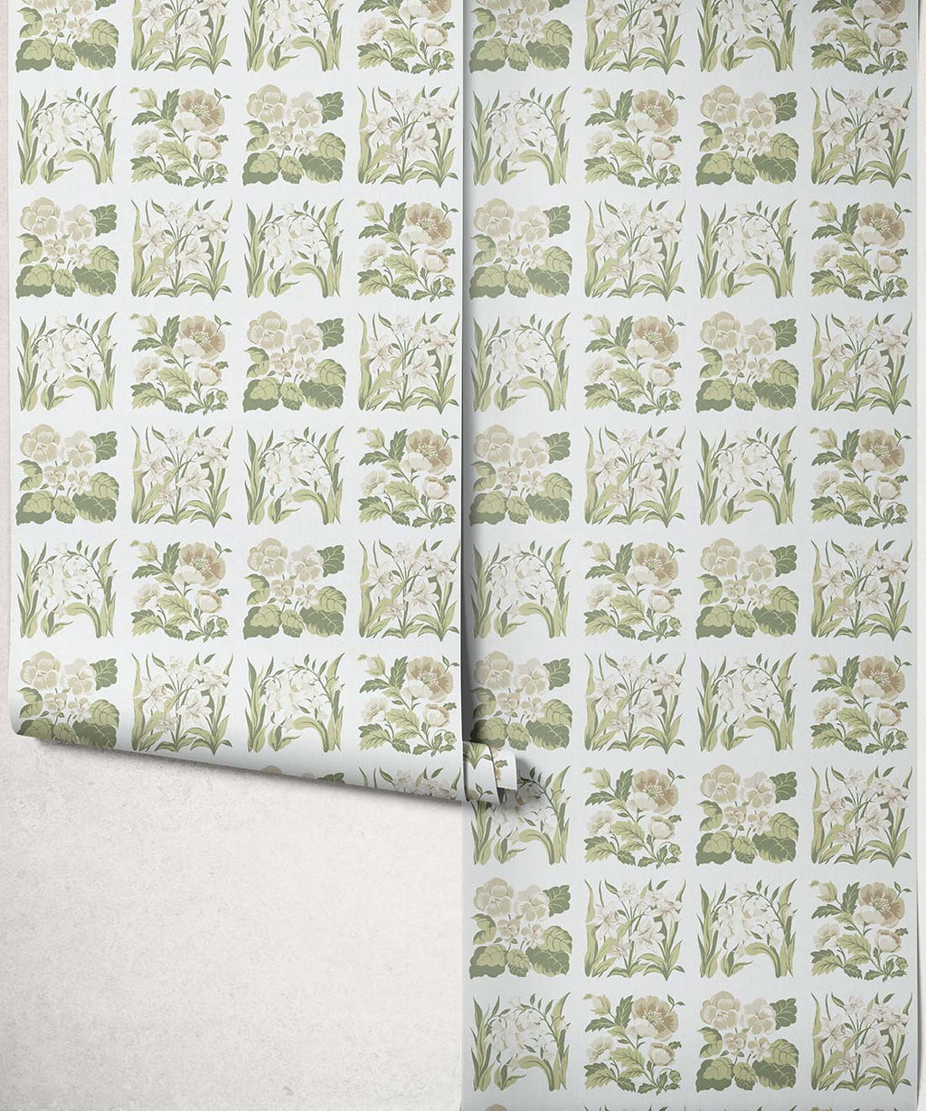 Flower Patch Decorative Textile Wallpaper, Linen