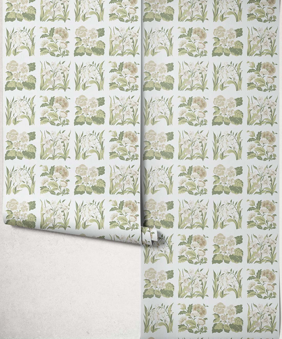 Flower Patch Decorative Textile Wallpaper, Linen