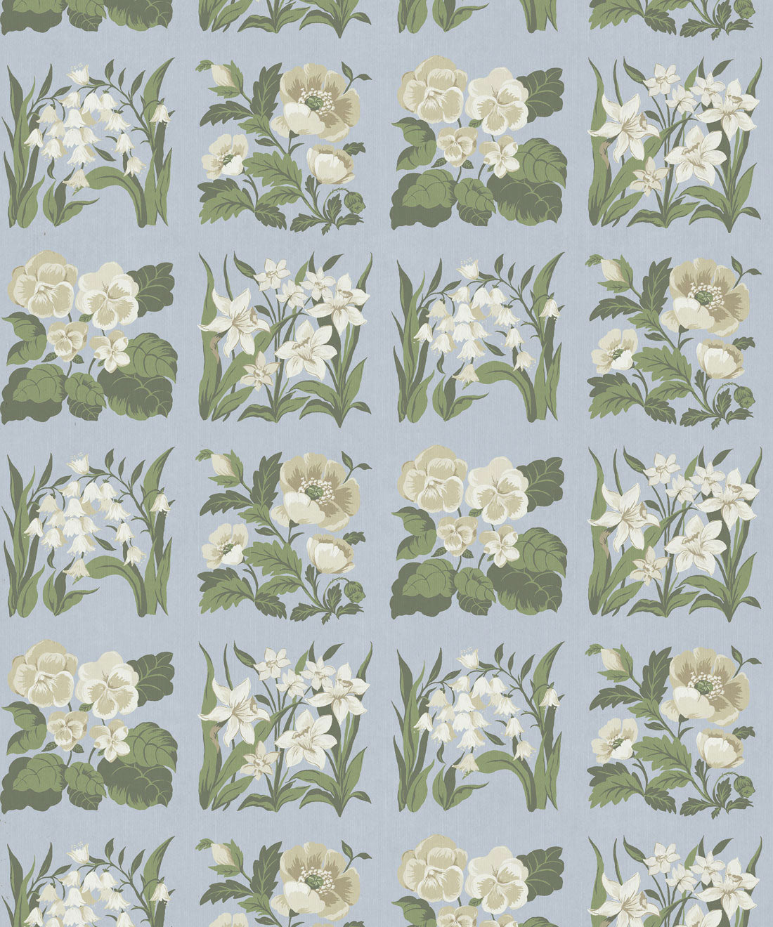 Flower Patch Decorative Textile Wallpaper, Powder