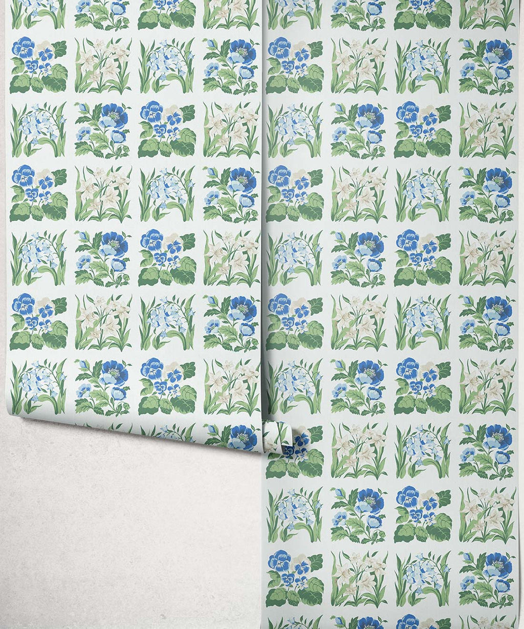 Flower Patch Decorative Textile Wallpaper, River