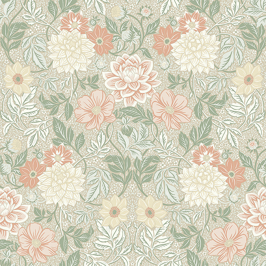 Dahlia Garden 7665 - Light Green
