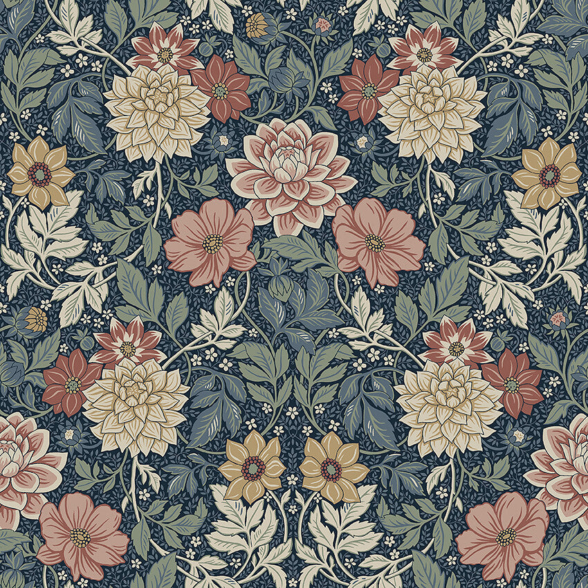 Dahlia Garden 7690 - Dark Blue
