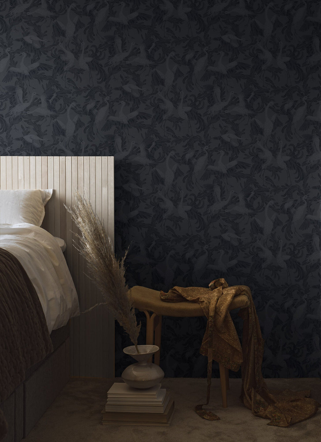 Dancing Crane - Indigo Blue 3128