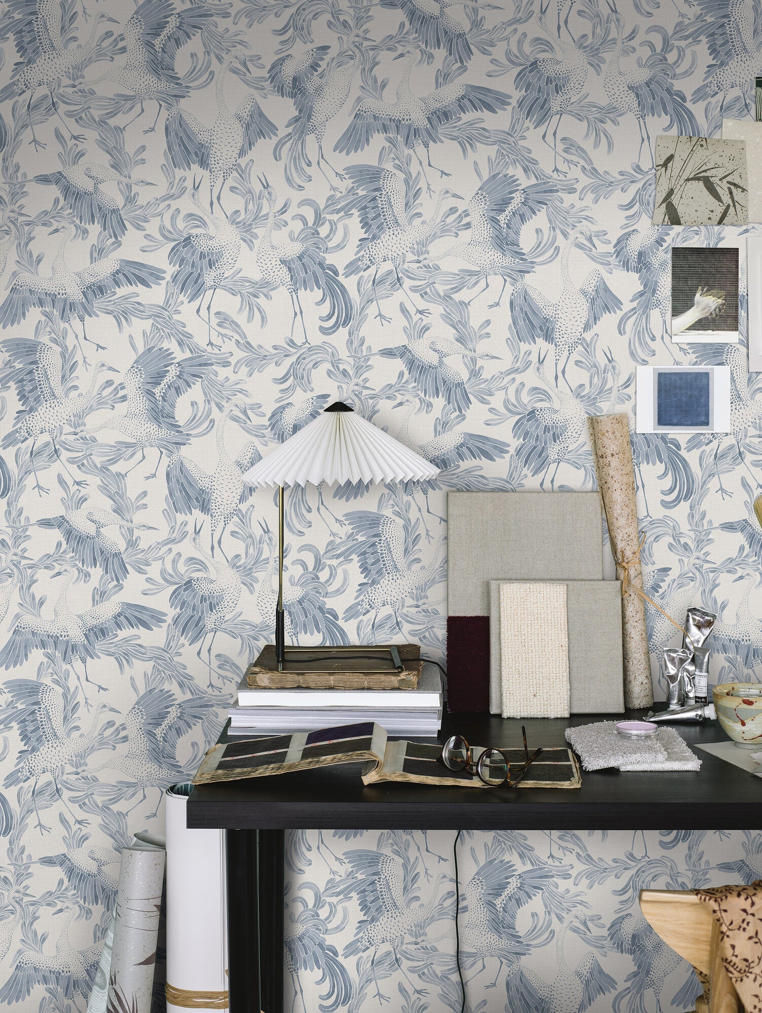 Dancing Crane - Blue & White 3129