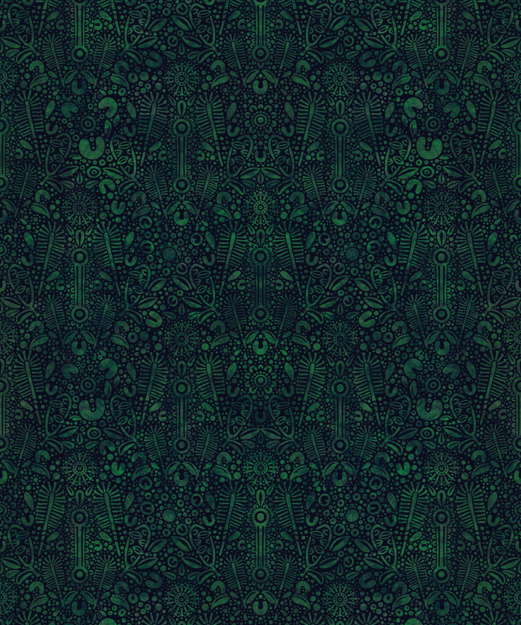 Banksia Bloom Wallpaper, Dark Green