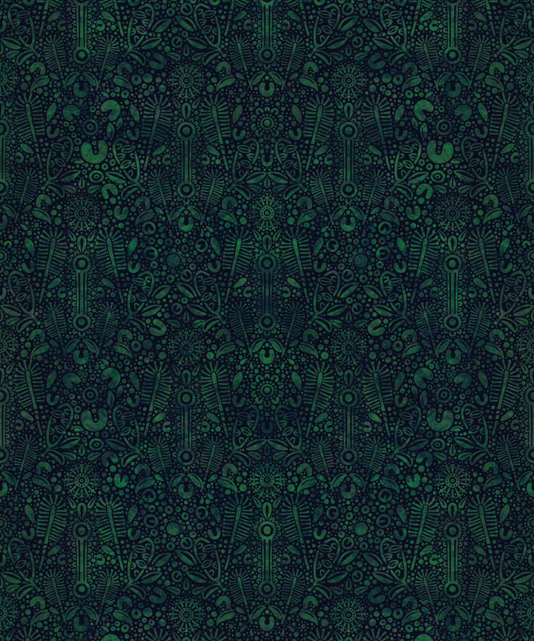 Banksia Bloom Wallpaper, Dark Green