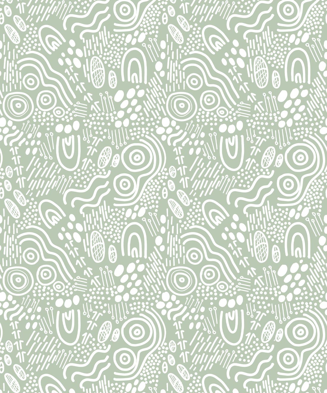 Landscapes Wallpaper, Sage & White