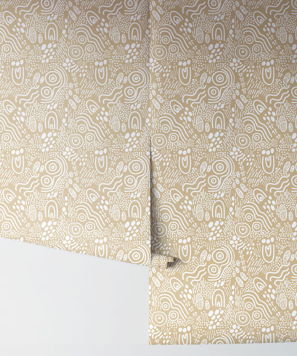 Landscapes Wallpaper, Tan & White