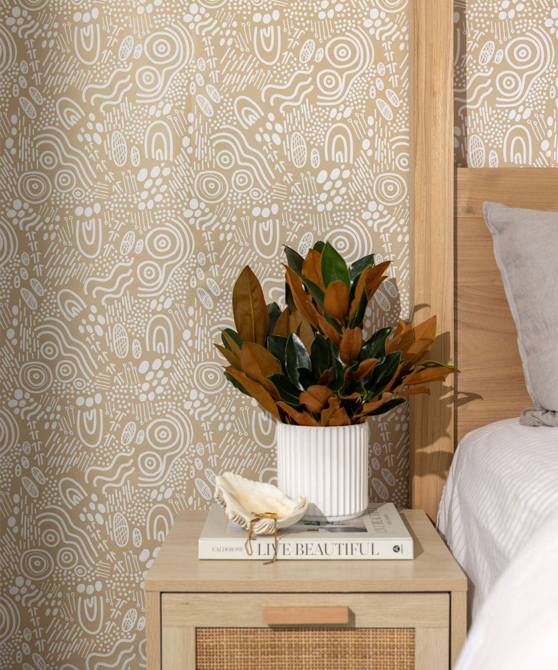 Landscapes Wallpaper, Tan & White
