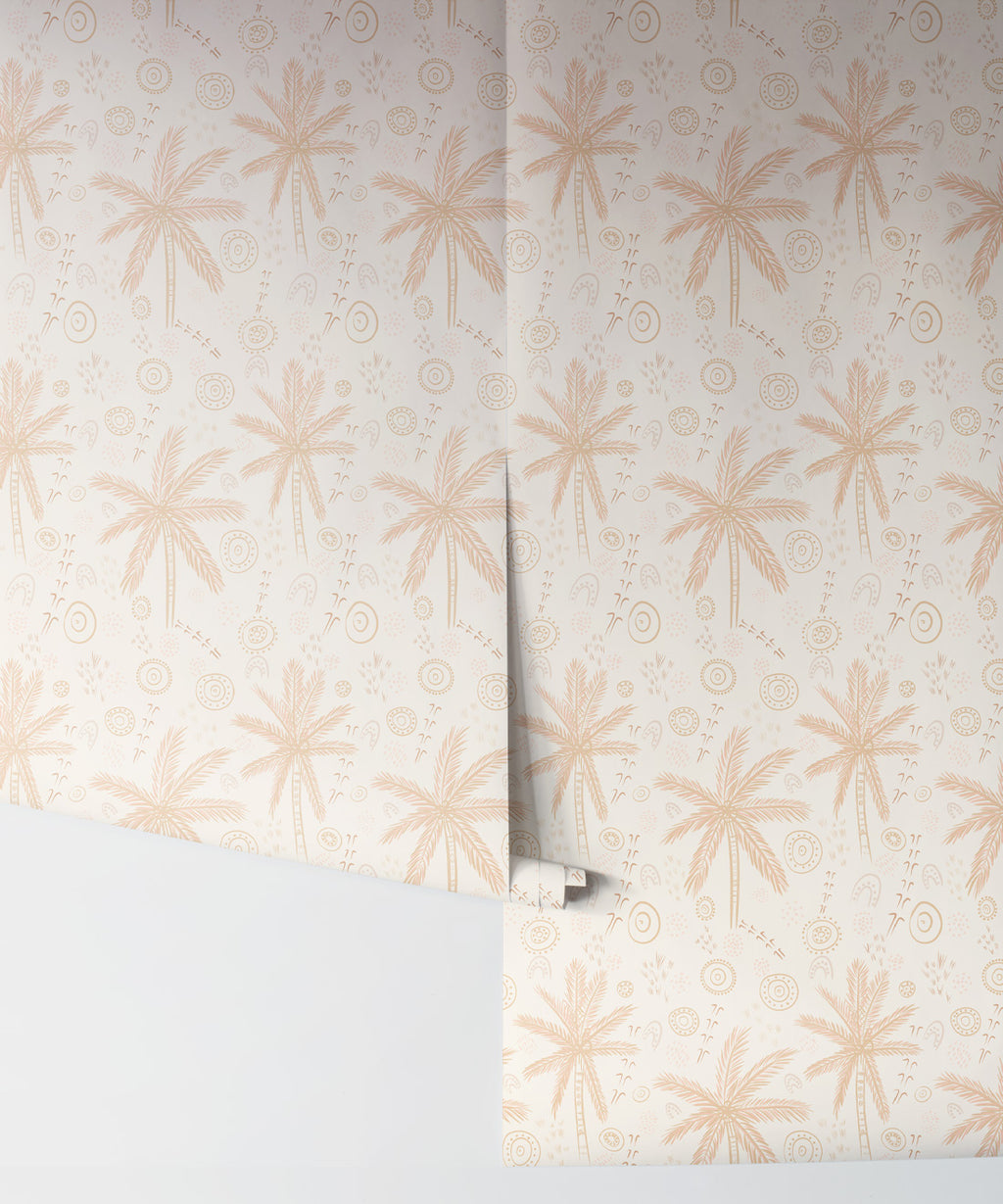 People On Country Wallpaper, Beige
