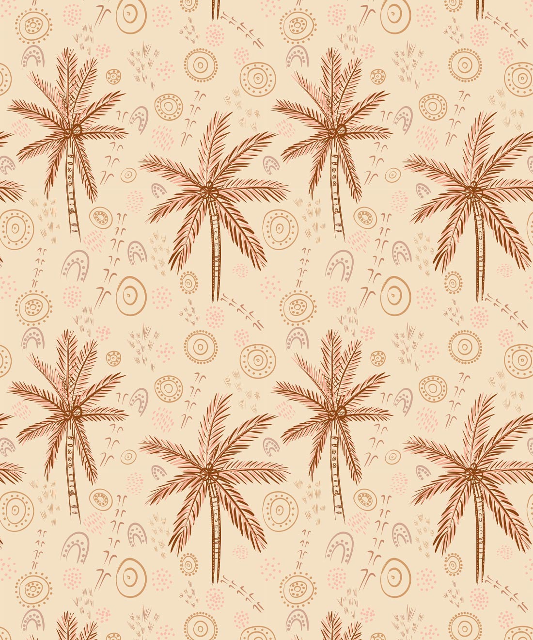 People On Country Wallpaper, Cream