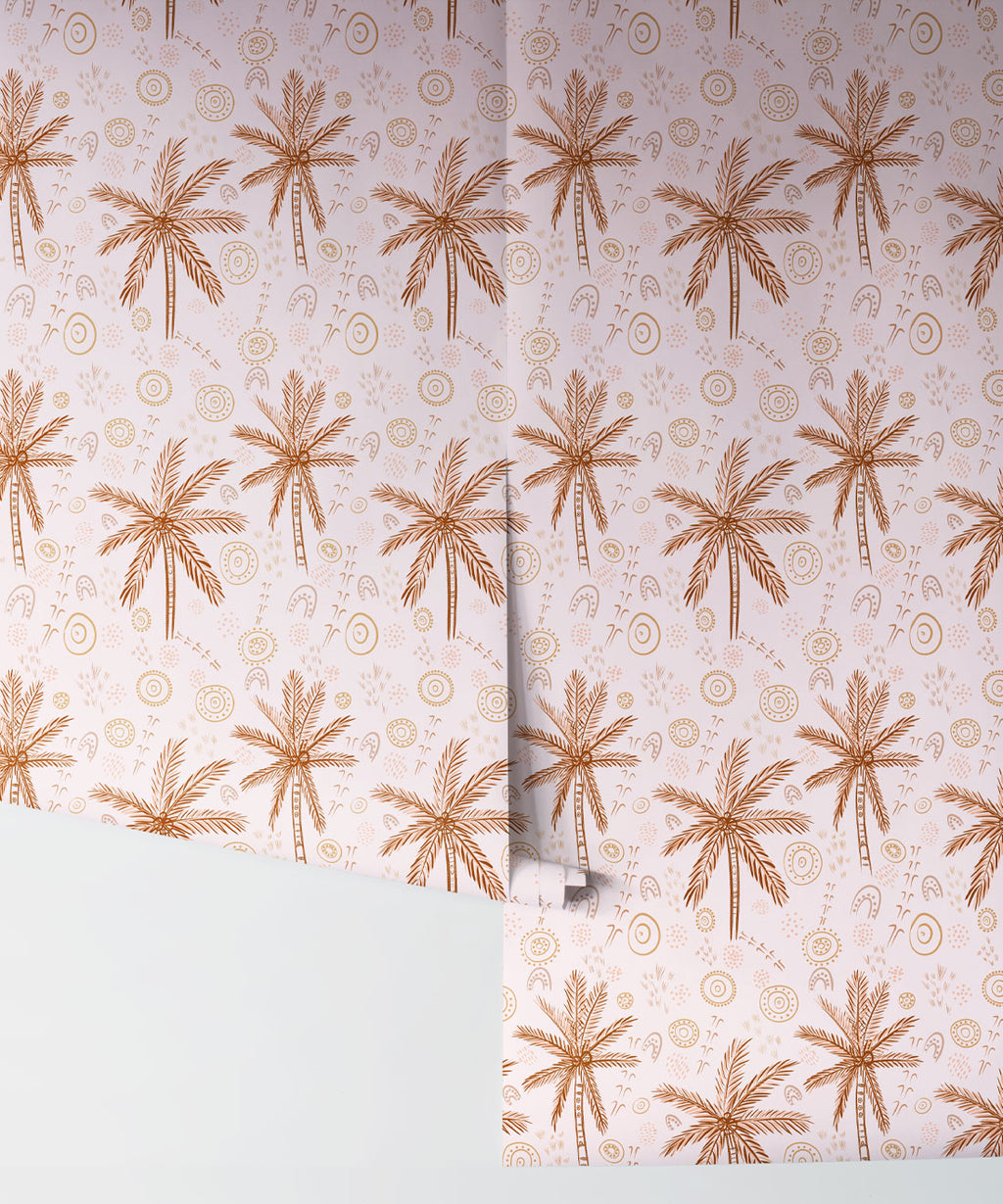 People On Country Wallpaper, Pink