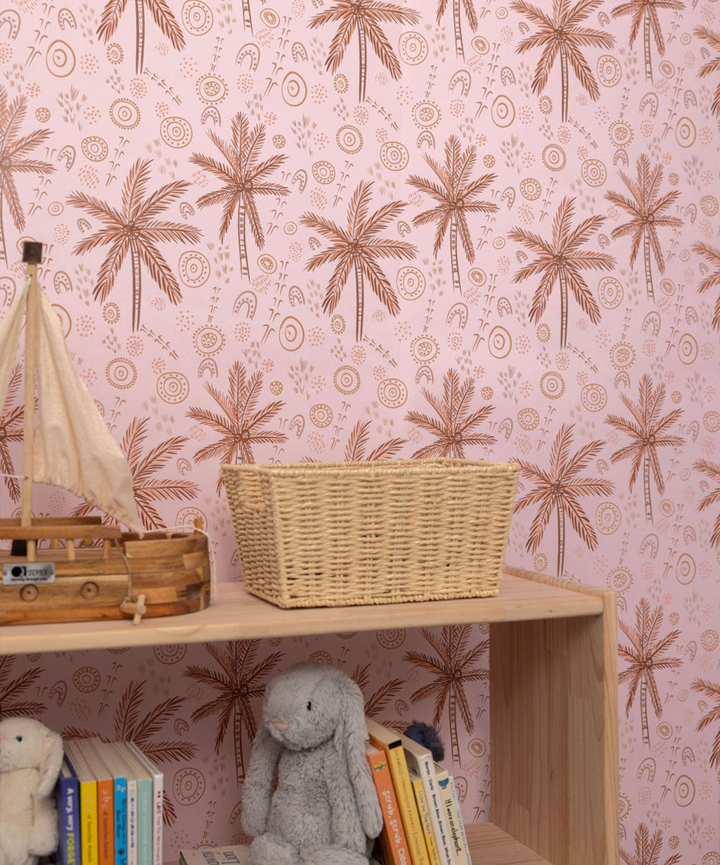 People On Country Wallpaper, Pink