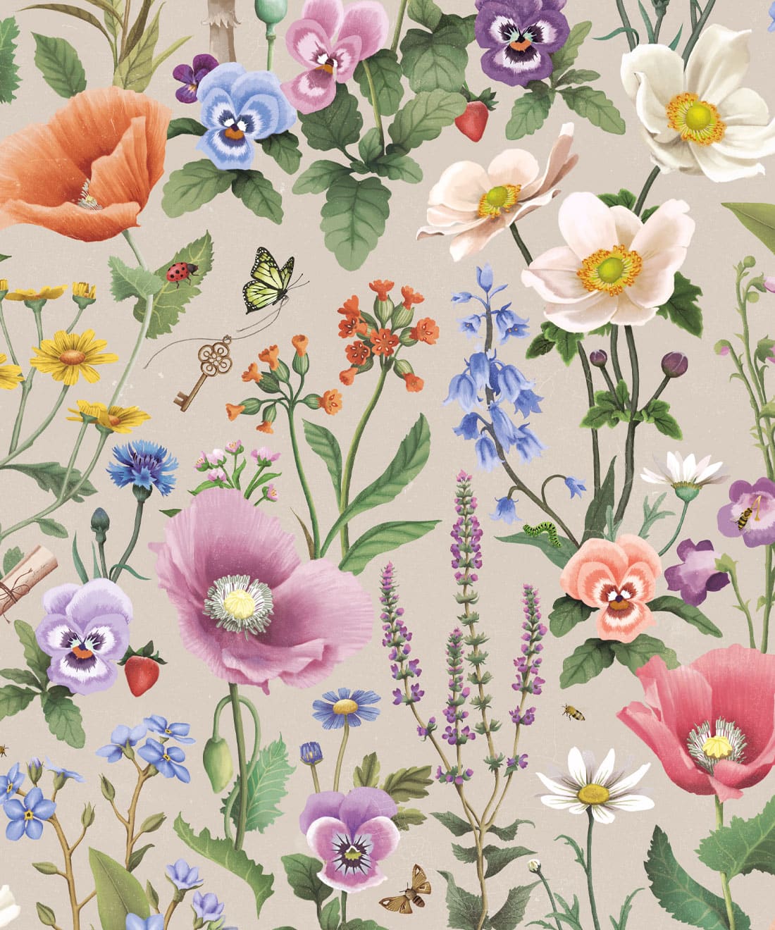 Garden of Dreams Wallpaper, Clay