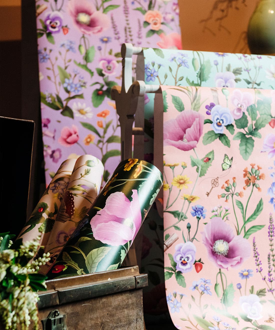 Garden of Dreams Wallpaper, Crystal Blue