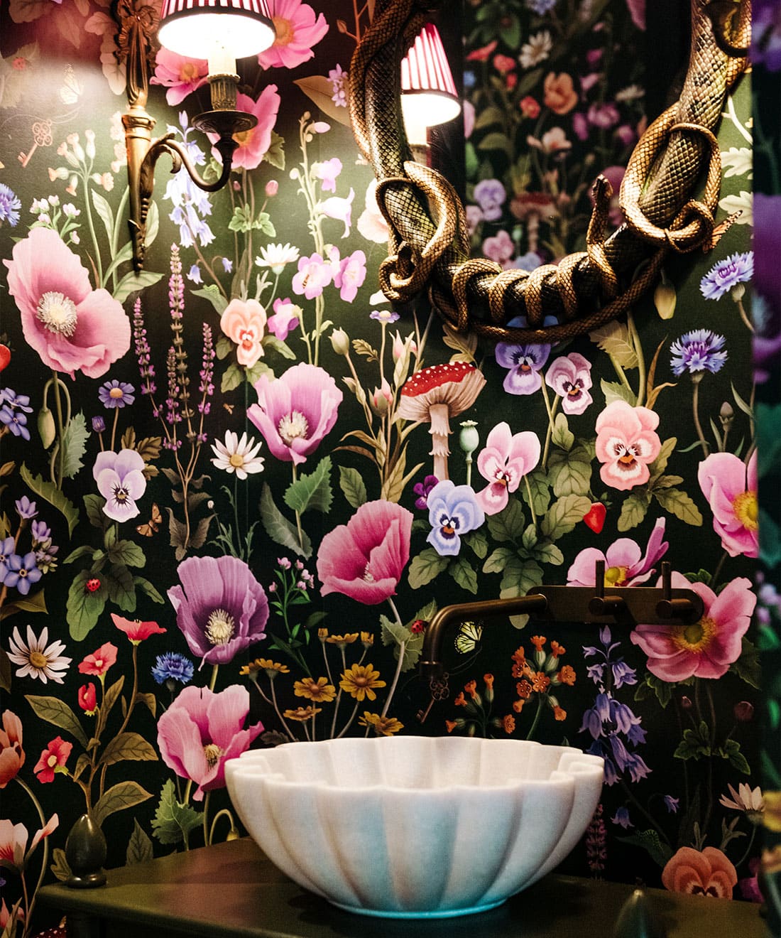 Garden of Dreams Wallpaper, Dark Moss