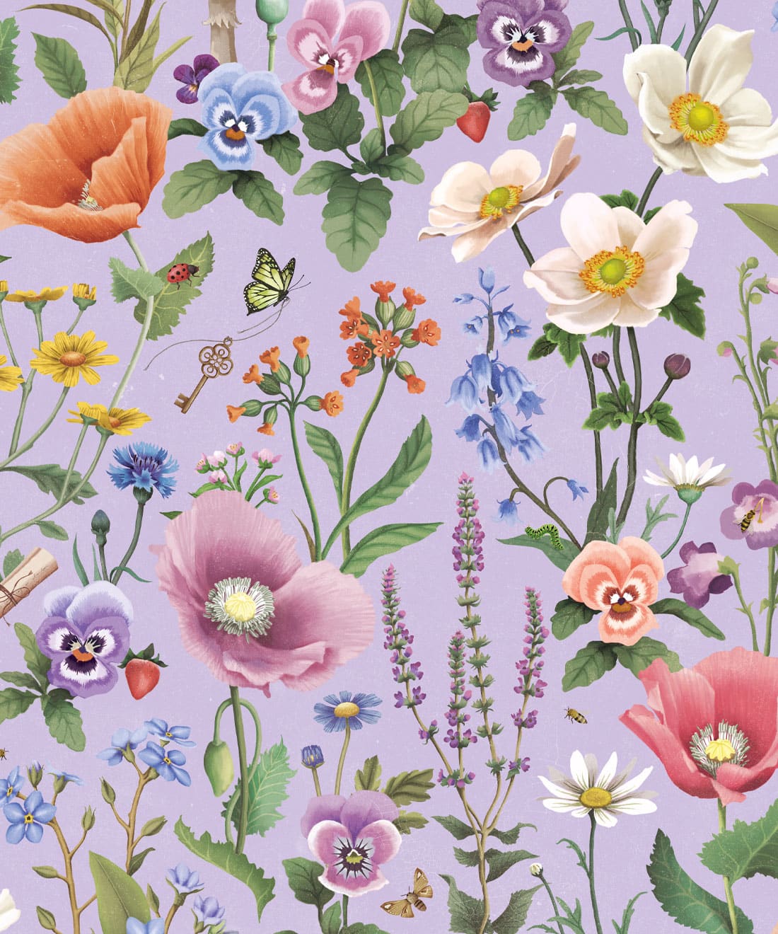 Garden of Dreams Wallpaper, Lilac