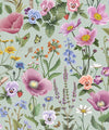 Garden of Dreams Wallpaper, Mint Grey