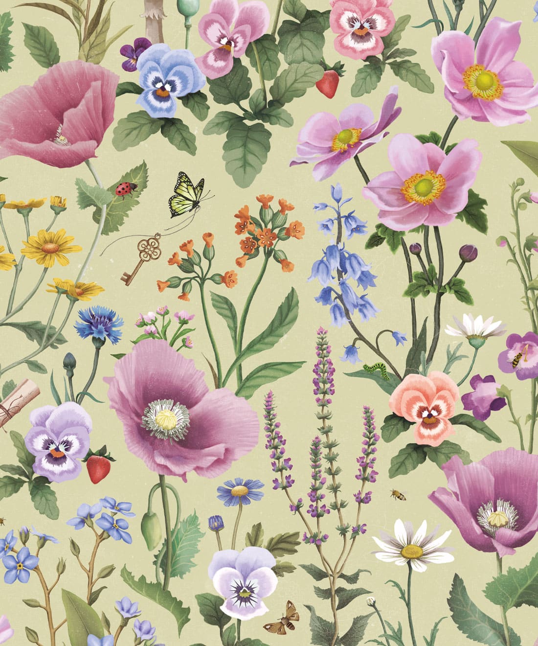 Garden of Dreams Wallpaper, Summer Green
