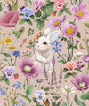 Garden of Bunnies Wallpaper, Autumn Taupe