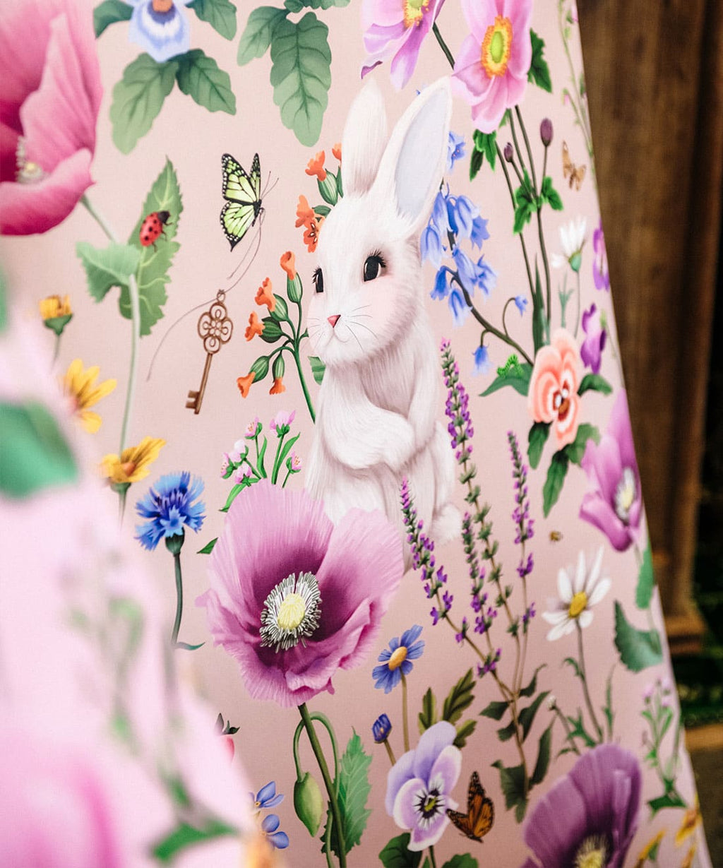 Garden of Bunnies Wallpaper, Autumn Taupe
