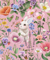 Garden of Bunnies Wallpaper, Pink Bloom