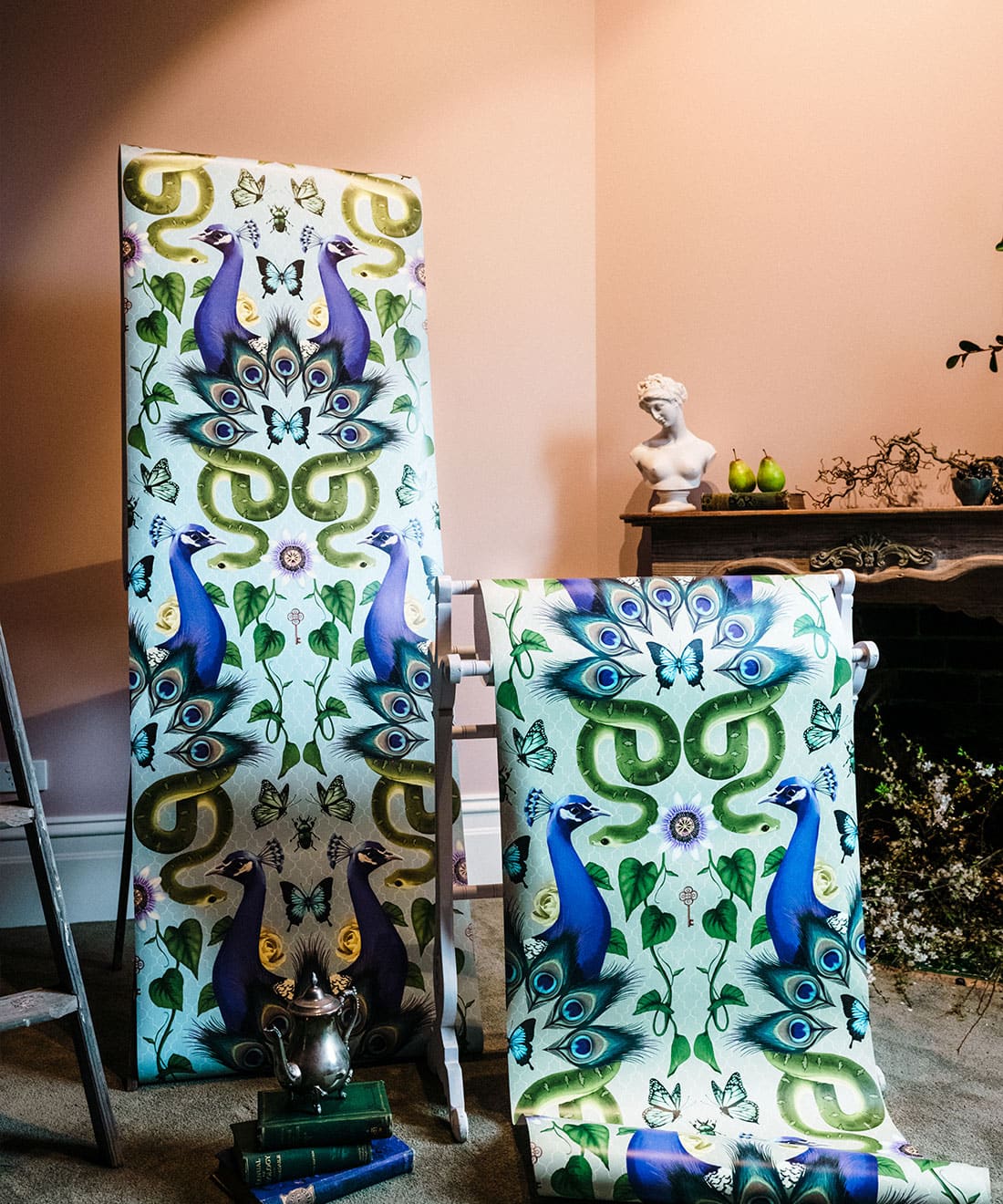 Garden of Elysium Wallpaper, Ethereal Blue